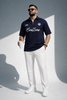 MENS ZIPPER CORE ZONE POLO CORD SET| NAVY WHITE