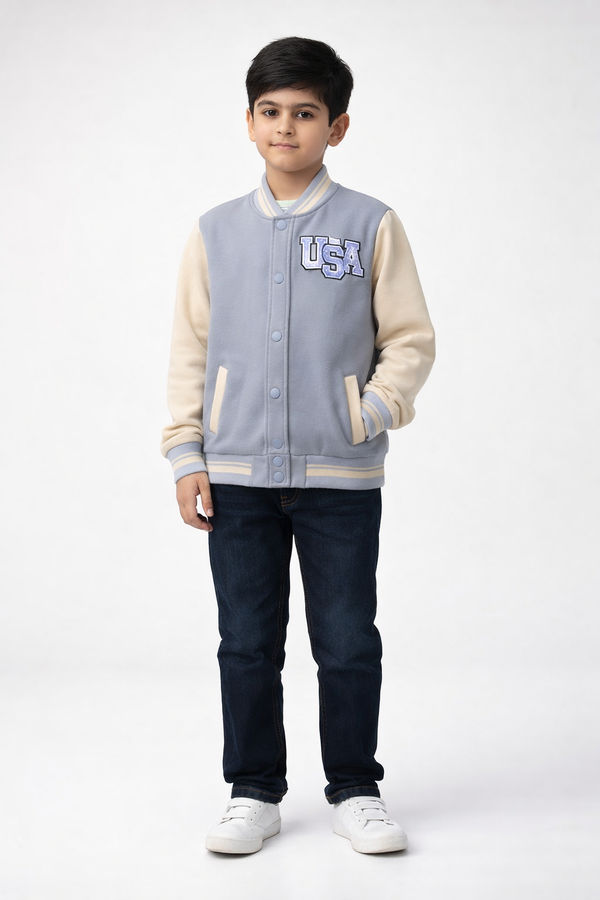 Boys Winter Varsity Jacket – USA Print | Ages 4–16