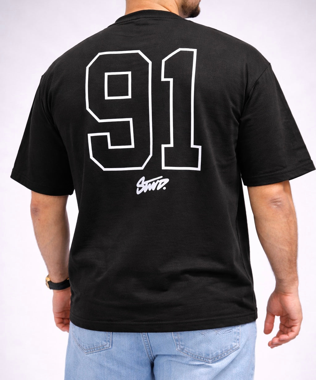 Dropshoulder T-shirts | STWD PRINT BLACK