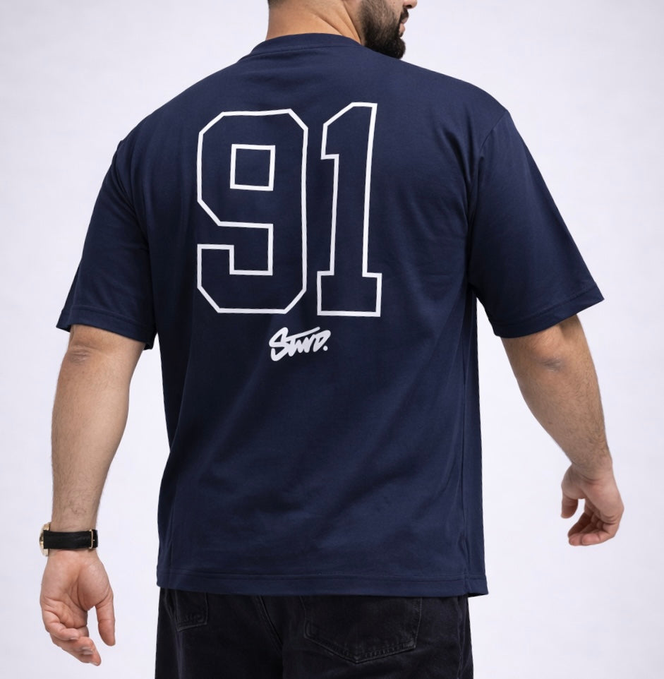 Dropshoulder T-shirts | STWD PRINT NAVBY BLUE